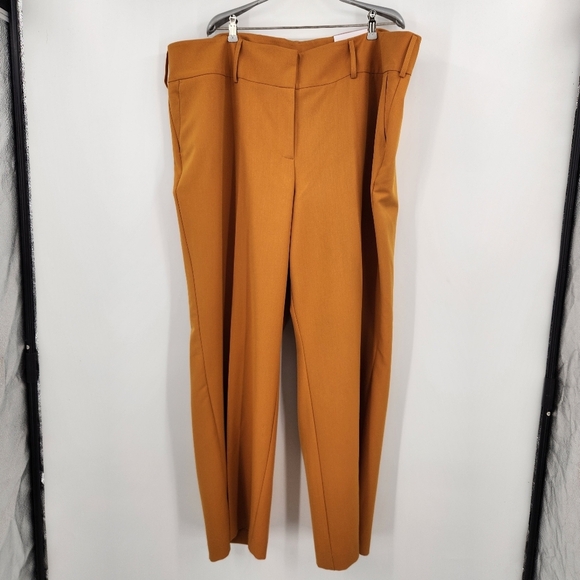 Lane Bryant The Perfect Drape Wide Leg Pant Womens Size 24 High Rise Marigold - Picture 1 of 9